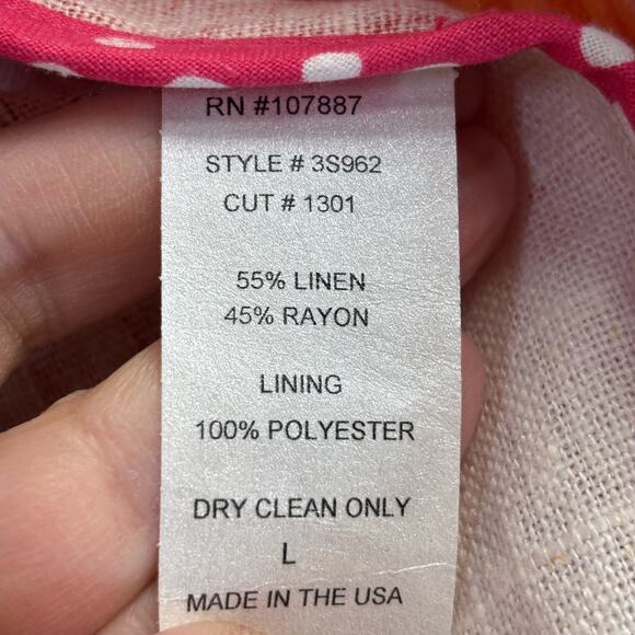 3 Sisters Womens Quiet Luxury Artsy Linen Blend Blazer Jacket Size L Whimsical - Picture 7 of 9